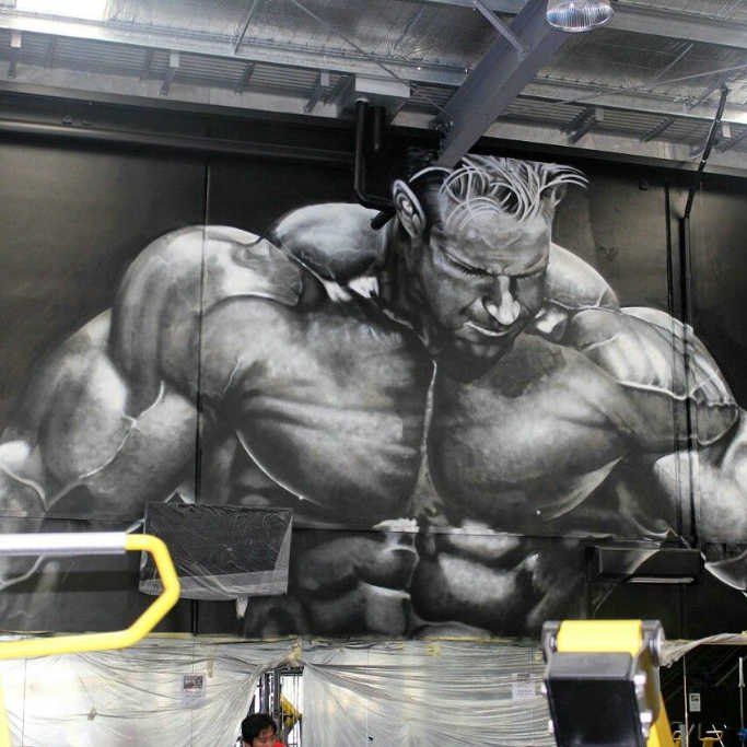 合肥健身房墙面涂鸦彩绘