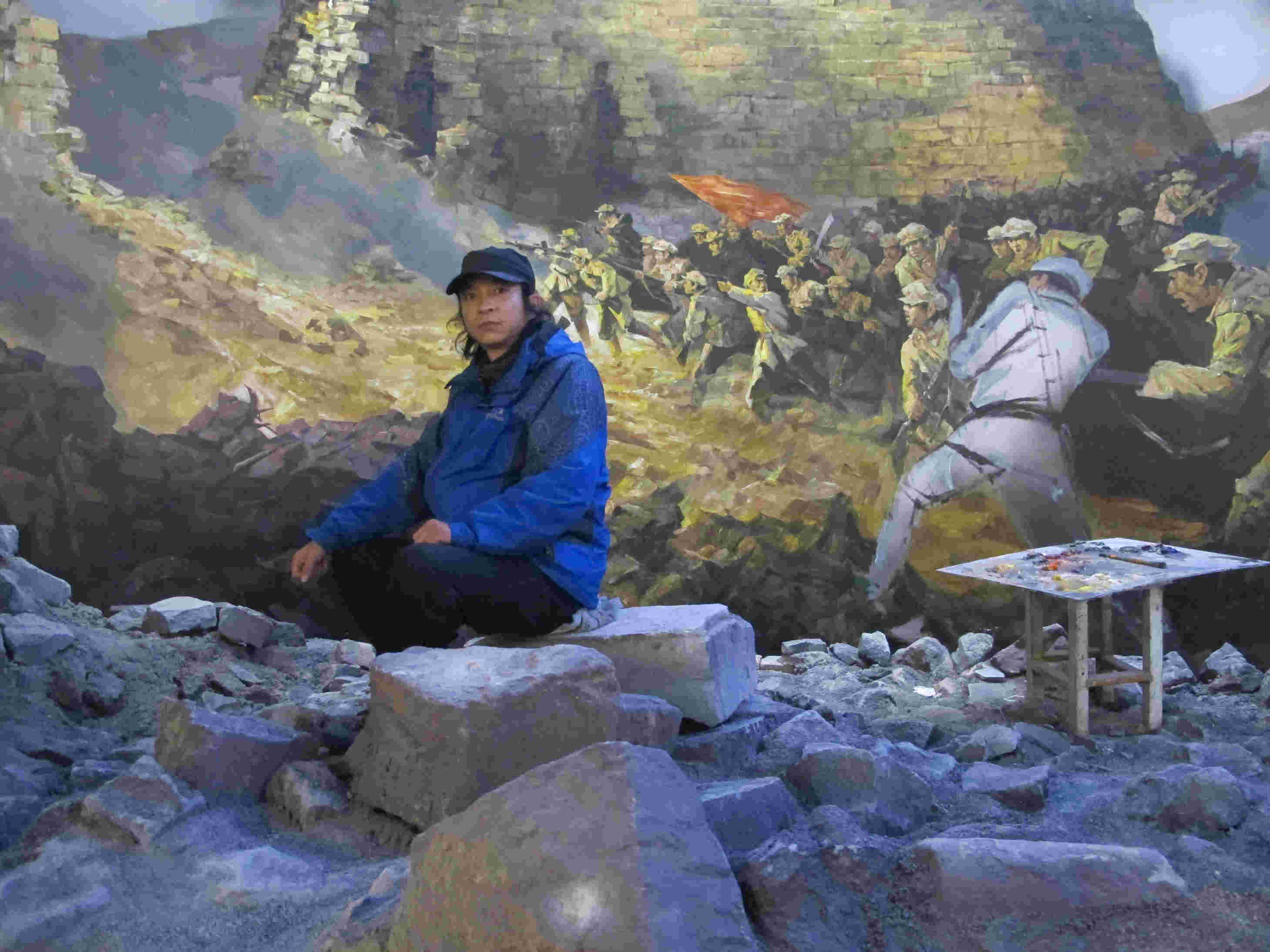 石墩立体雕刻彩绘