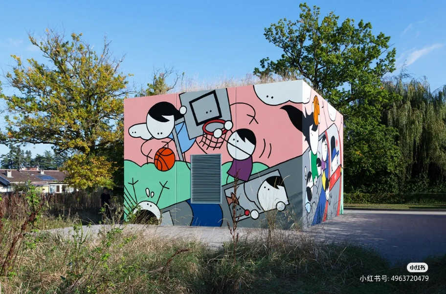 街道篮球涂鸦墙