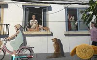 别墅山水彩绘