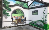 墙绘情景样板间