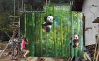 成都国画背景墙手绘