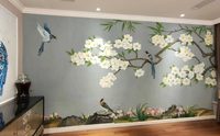手绘办公室前台背景墙